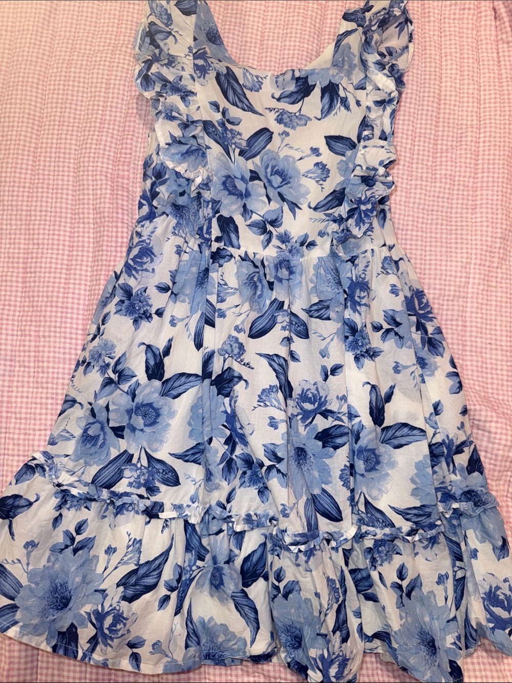 Janie & Jack Blue Floral Ruffle Kids Dress